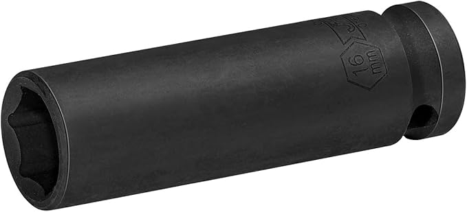 Jetech 1/2-Inch Drive 16mm Deep Impact Socket with 6-Point Design, Heat-Treated Chrome Molybdenum Alloy Steel, Metric