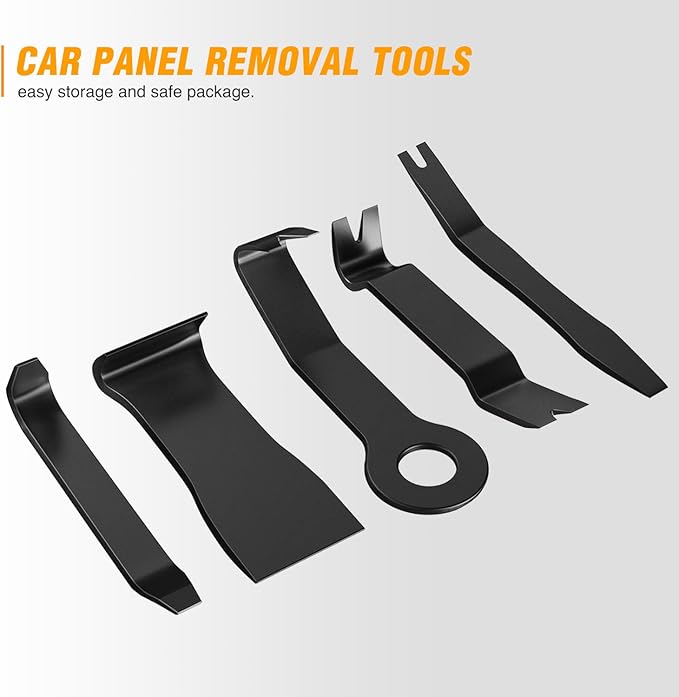 GOOACC 5PCS Auto Trim Removal Tool Kit No-ScratchTool Kit for Car Audio Dash Window Molding Fastener Remover Tool Kit-Black
