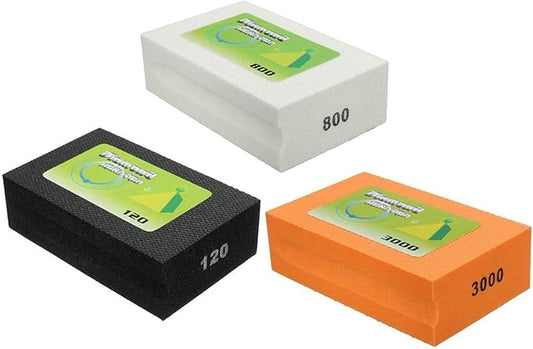 3 PCS Sanding Blocks 120 Grit+800 Grit+3000 Grit Polishing Grinding Block Diamond Polishing Hand Pads Block For Granite Marble Glass Grinding