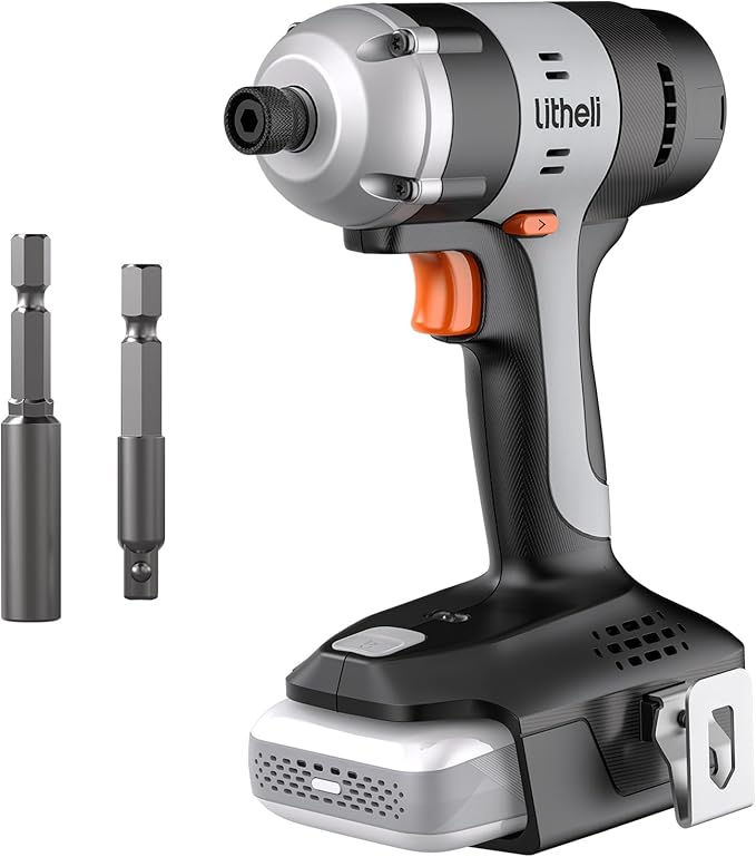Litheli 20V Cordless Impact Driver, 1593 in-lbs Max Torque, 1/4 in. Hex Power Drill/Driver with Battery