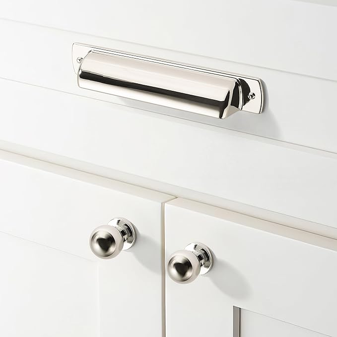 khtumeware 10 Pack 3 Inch(76mm) Polished Nickel Cabinet Pulls Kitchen Cabinet Handles Cabinet Hardware for Cupboard Drawer Pulls Dresser Handle