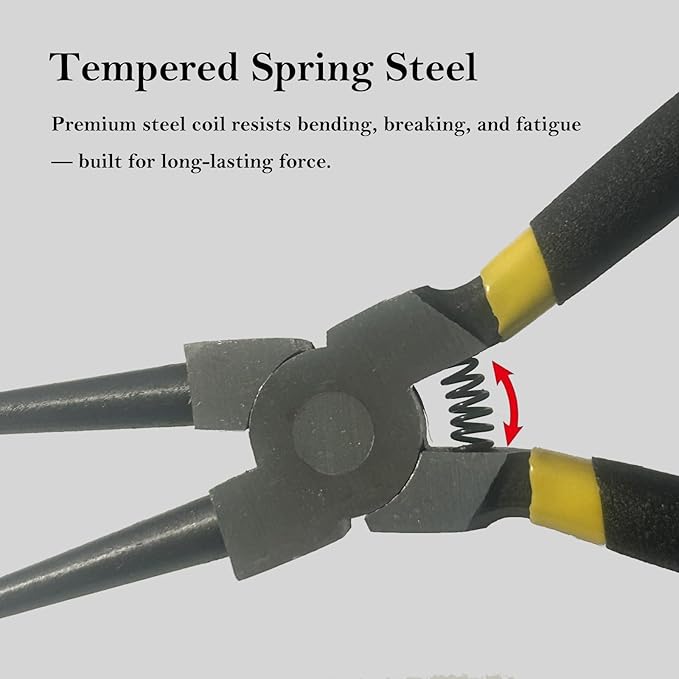 4 PCS Snap Ring Pliers Set ??7" Internal & External Circlip Pliers with Straight/Bent Jaw Tips, Heavy Duty CR-V Steel Retaining Ring Pliers Kit with Storage Box