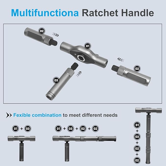 2026 upgraded 24 in 1 Magnetic Ratchet Screwdriver Set, Magnetic DIY Multi Bit Ratcheting Screwdriver Set, Removable Self-Assembly Portable Repair Tool gadgets kit for Furniture Computer Bicycle
