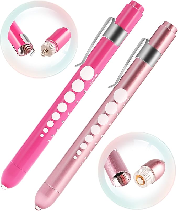 MEUUT 3 Pack Pen light & Medical Scissors-One Pantented Trauma Scissor Two LED Penlight with Pupil Gauge -8" Bandage Scissor for Nurse Doctor EMT