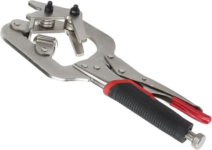 Adjustable Welding C-Clamp Locking Pliers 10 Inch Welding Clamp, Non-slip Handle, 270 Degree Rotating Head For Metal Pipe Square Tube Wood Column 1-3 Inch
