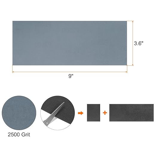 HARFINGTON 45pcs Sandpaper 2500 Grit 9 x 3.6 Inch Waterproof Backing Silicon Carbide Abrasive Wet Dry Sanding Sheets for Wood Finishing, Metal Sanding, Automotive Polishing