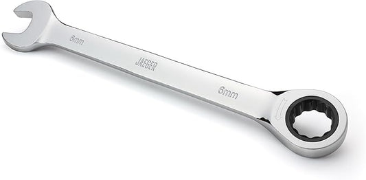 Jaeger 6 mm Ratchet Wrench with 8째 Ratcheting Precision and Hardened, Polished Steel for Projects with Metric Tight Spaces