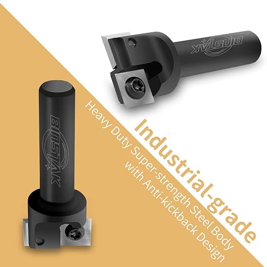 CNC Spoilboard Surfacing Router Bit, 1/2" Shank 1" Cutting Diameter, Insert Carbide Slab Flattening Router Bit Planing Bit Wood Planer Bit by BINSTAK