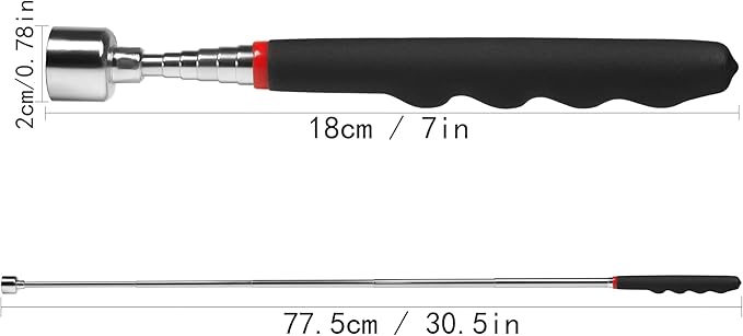 Extendable magnet pickup tool Telescopic Magnet Extendable 31" on Stick,magnet wand stick,magnetic sweepers tool,for Hard-to-Reach Mechanic Automotive clearance tools(3pcs)