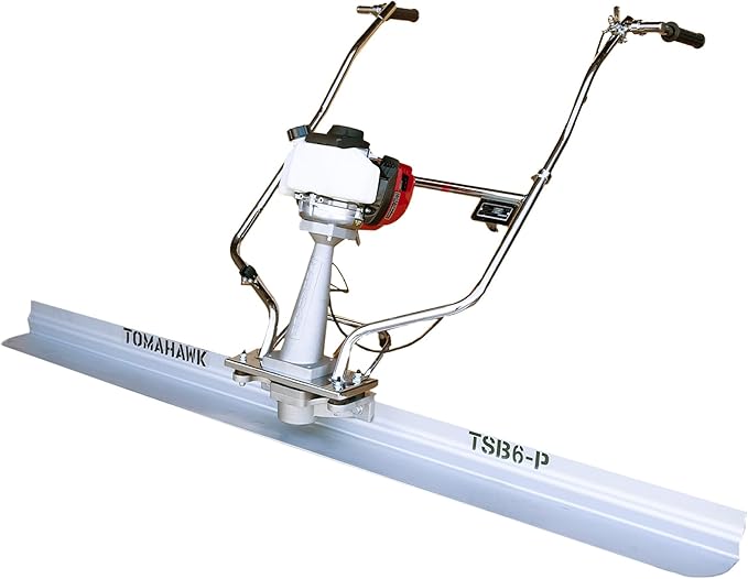 TOMAHAWK 1.6 HP Honda Gas Vibrating Concrete Power Screed Motor with 4ft Aluminum Magnesium Board Straight Edge Bar Set and 360째 Handles with GX35 Honda Engine