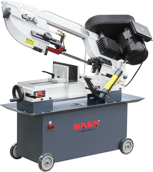 KAKA INDUSTRIAL Metal Band Saw,7 Inch x12 Inch (178mm X 305mm)1.5HP Dual Voltage 115V/230V, 4-Speed, Hydraulic Feed, Metal Horizontal Band Saw for Steel Pipe Structural Aluminum Cutting BS-712N