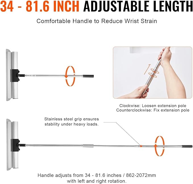 Drywall Skimming Blade Set Knife Combo 10/16/24/32/40 Inch & 34-81 Inch Handle
