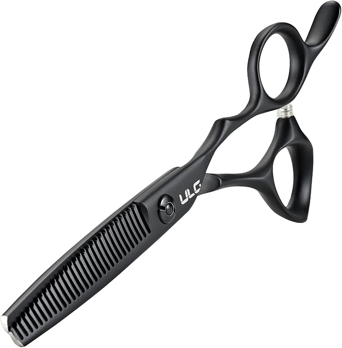 ULG Texturizing Shears ??Professional Stainless Steel, Ergonomic Offset Handles, Teflon Coated, Deer Tooth Blades for Precise Thinning and Layering, Ideal for Stylists and Barbers