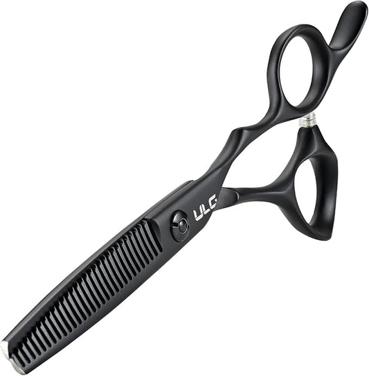 ULG Texturizing Shears ??Professional Stainless Steel, Ergonomic Offset Handles, Teflon Coated, Deer Tooth Blades for Precise Thinning and Layering, Ideal for Stylists and Barbers