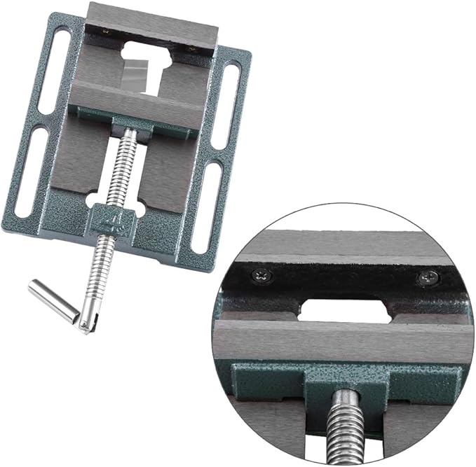 Drill Press Vise, 4" Heavy Duty Cast Iron Opening Size Milling Vice Holder Bench Clamp Woodworking Clamping Vise Machine Bench Top Mount