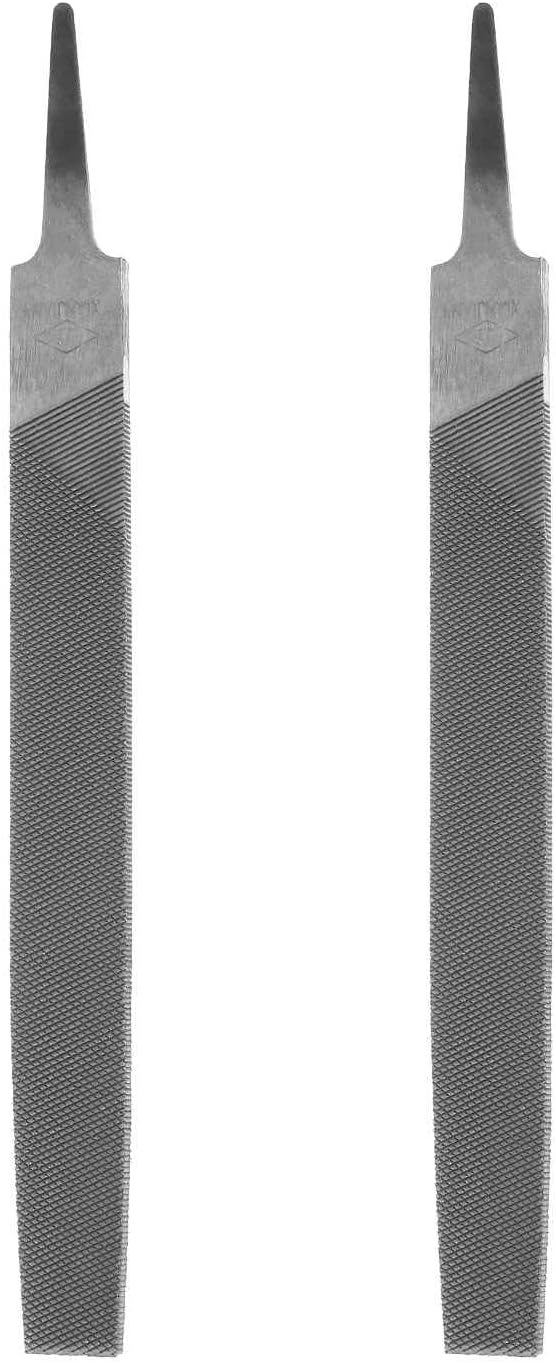 HARFINGTON 2pcs Tip Coarse Cut File 6" Double Cut Teeth High Carbon Steel Hand Rasp File without Handle for Metal Wood Deburring Removing