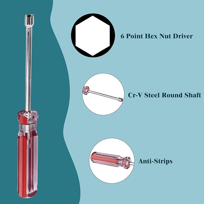 Utoolmart Hexagon Nut Nonslip Handle Hex Socket Wrench Screwdriver Hex Nut Driver (5.5mm)