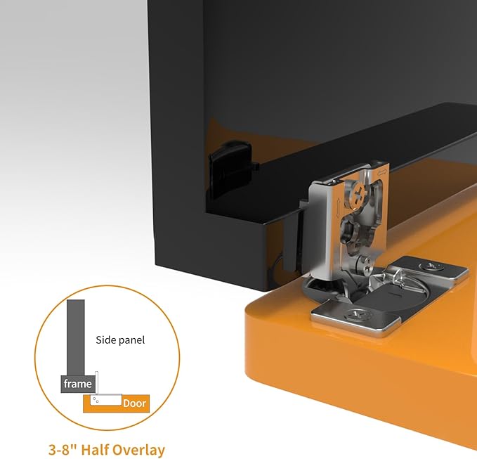 Chibery 50 Pack 3/8" Overlay 3D Soft Close Concealed Hinge for Face Frame Door, Smooth Slow Self Closing Hinges, Satin Nickel, Hidden 105째 Open Angle Stainless Steel Hinge for Kitchen Cabinet Door