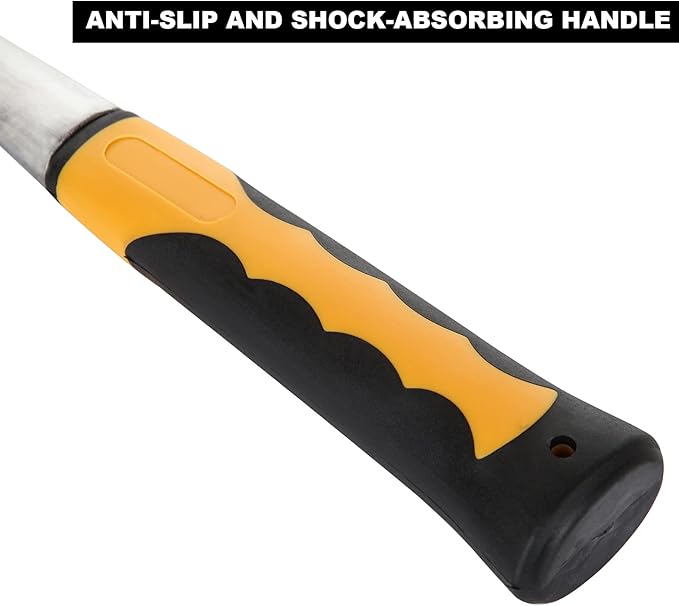 Acrux7 Brick Hammer 35 oz 12 Inch Masonry With Skid Handle - Geology Pick 2.2lb - Premium Carbon Steel, Pointed Tip, Strong Impact Resistance