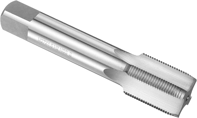 uxcell Hand Plug Tap M27 x 1.5 H2 Metric Thread Plug Style Taps Straight Flute Screw Tapping Threading Tool High Speed Steel HSS6542