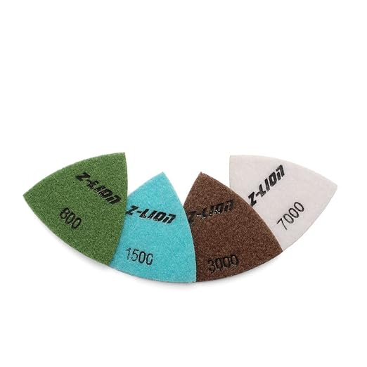 Diamond Triangular Polishing Pads Glass Triangular Sanding Pads, for Concrete Granite Marble Glass (4 PCS)