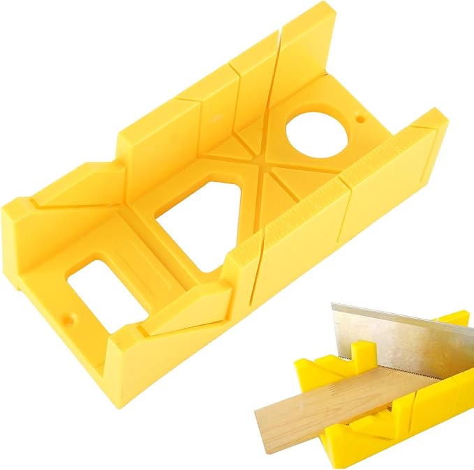 Mitre Box 12 Inch,Miter Box with Ruler Scale, Preset Cutting Box with 45 Degree,135 Degree for Molding Trim, Durable Angle Box for Baseboard, Wainscoting,Crown Wall Frame Molding (Mitre Box)