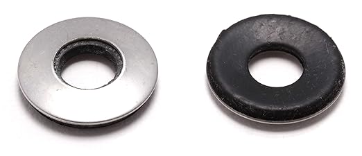 Bolt Dropper 3/8" x 7/8" Stainless Steel EPDM Bonded Sealing Washers (50 Pack), 1" OD Neoprene Backed Corrosion Resistant Load Distribution Water Tight Seal by Bolt Dropper