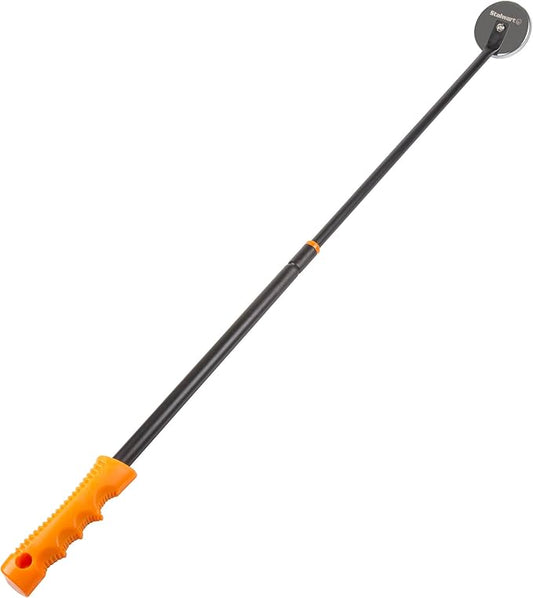 Telescoping Magnetic Pickup Tool - 40-Inch Magnet Stick with 50lb Capacity to Safely Retrieve Nails, Screws, and Metallic Objects by Stalwart (Orange)