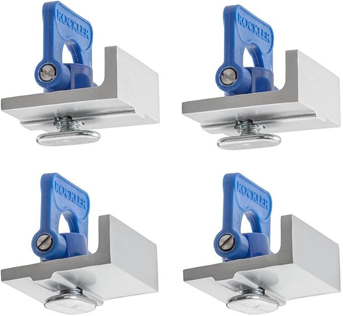 Rockler T Track Stop Kit (4 Pack) - Aluminum T Track Hold Down Clamps, Inline & Short Stops - 5/8??Tall