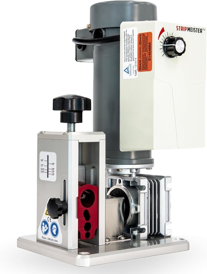 StripMeister E250 Pro Electric Automatic Wire Stripping Machine ??Wire Size Up To 횠3/4", Jam-Free, Motorized Wire Stripper with Variable Speed Control for Copper Wires