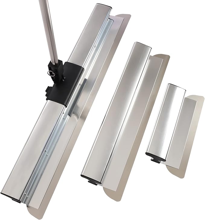 Drywall Skimming Blade Set Drywall Tools With 12", 22" & 32" Smoothing Stainless Steel Blades + 35" - 80" Telescoping Handle