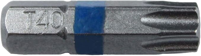 T40 x 1" Color-Coded Torx/Star Driver Bit - Precision Fit for T-40 Screws and Fasteners, 5-Pack