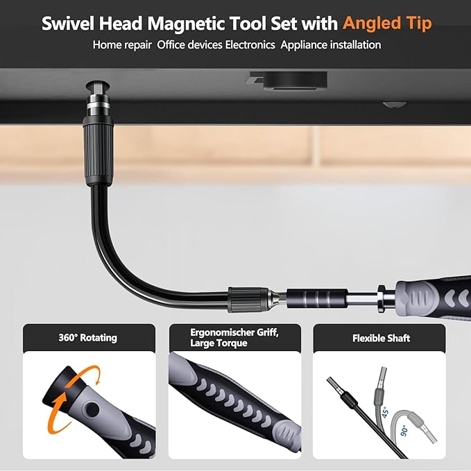 Upgraded 130 in 1 Precision Magnetic Screwdriver Set with Case and Flexible Shaft,Repair Tool Kit for Electronics,Macbook,Laptop,PC,RC,PS5,iphone,Jewelers,XBOX,Glasses,Perfect tool set Gifts for Men
