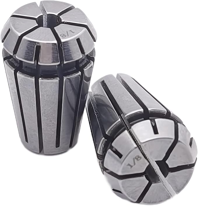 2pcs ER11 1/8 inch Spring Collet Precision Mill Chuck Collet CNC Engraving Machine & Router Milling Lathe Tool Holder (2pcs ER11 1/8)