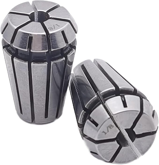 2pcs ER11 1/8 inch Spring Collet Precision Mill Chuck Collet CNC Engraving Machine & Router Milling Lathe Tool Holder (2pcs ER11 1/8)