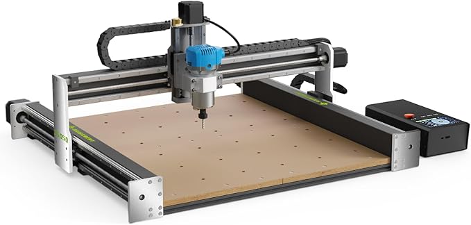5050 CNC Machine with Linear Rails Ball Screws on 3-Axis, 710W Trim Router Spindle Engraving Milling Machine for Wood Acrylic Aluminum Cutting