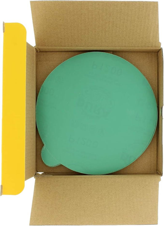 Dura-Gold Premium 6" Green Film PSA Sanding Discs - 1200 Grit (Box of 25) - Self Adhesive Stickyback Sandpaper for DA Sander, Detailing Finishing Cut Abrasive, Sand Automotive Paint Woodworking Wood