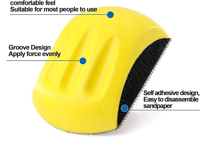 1PC 5" Hand Sanding Block Hook & Loop Backing Pad Sandpaper Holder Hand Grinding Block