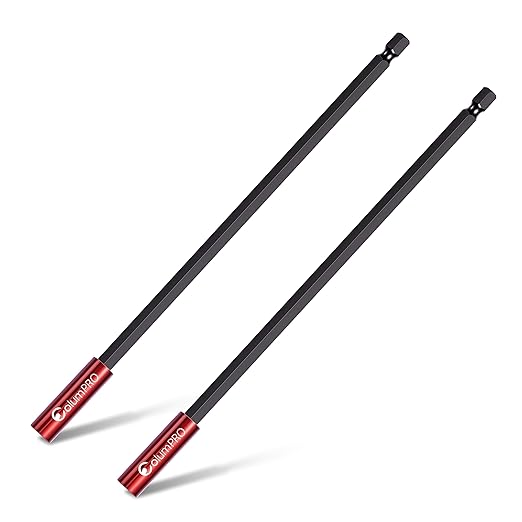 2PCS 12inch Strong Magnetic Drill Bit Extension Holder for Impact Driver,1/4" Hex Shank S2 Steel Magnetic Screwdriver Extension,Drill Bit Extender