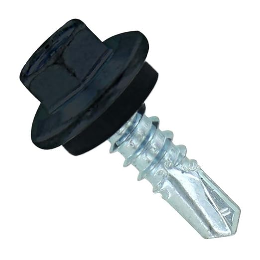 Fasteners Plus ST Fastening #12 x 3/4" Maxx Steelbinder Metal Roofing Screws - Black (Pack of 250)