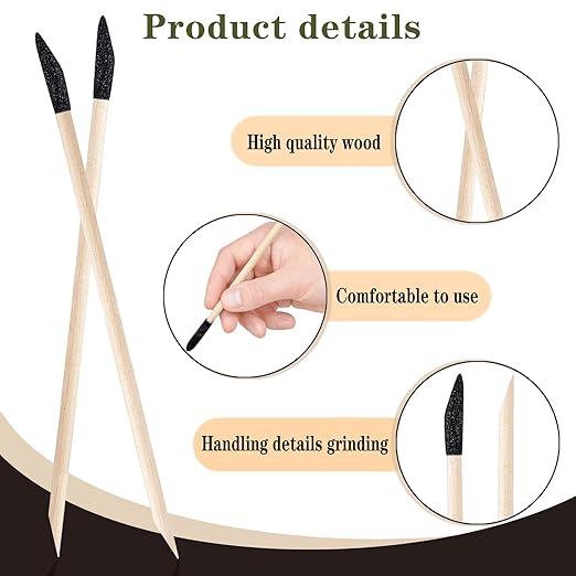 100 Pcs Sanding Sticks, 280 Grit Matchsticks Sanding Twigs, Fine Detailing Sanding Tools for Tight Spaces Plastic Models Wood, 5.4 x 0.2 Inch