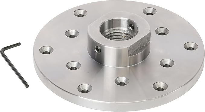 6" Wood Lathe Steel Faceplate, 1-1/4?쓝8TPI Spindle Thread Woodworking Machine Chuck Face Plate