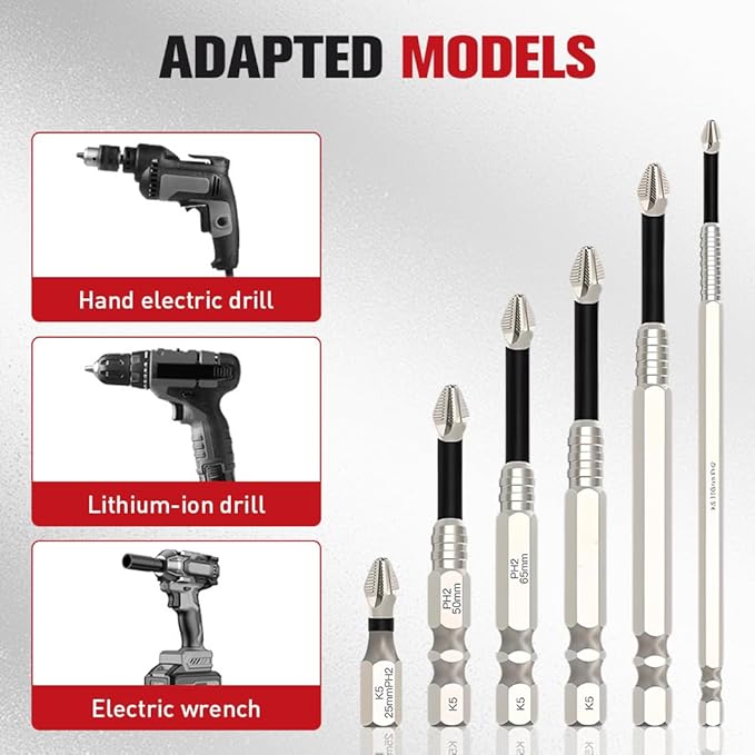 9PCS High Magnetic Screwdriver Drill Bit Set, Premium Universal Strong Magnetic Durability Screwdriver Drill Bit Set,Anti Slip Anti-Shock Impact Driver Bit Set for Home DIY Profession