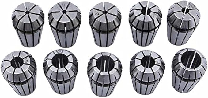 ER16 Collet Set 1-10mm 10 Pcs Self-Release High Clamping Force Spring Collet for CNC Engraving Machine & Milling Lathe Tool (65Mn Spring Steel)