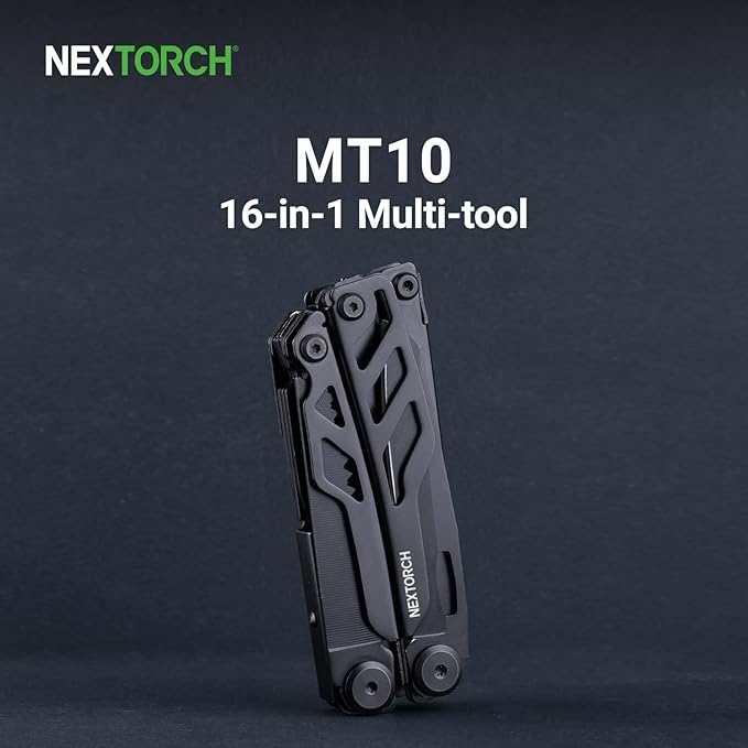 NEXTORCH MT10 16-in-1 Multi-Tool, Stainless Steel Multitool Pliers with 50Cr15MoV Pocket Knife, Huge Scissors, EDC Multitool Utility Tool for Camping Outdoor Activities