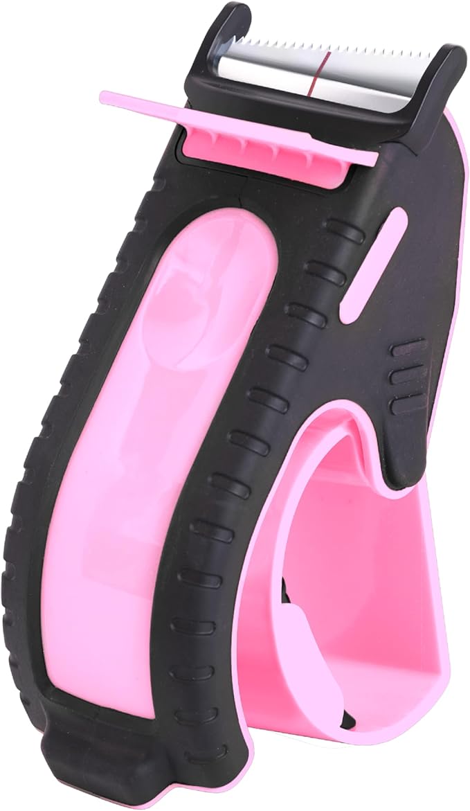 Heavy Duty Shipping Tape Dispenser: TENDO째 Premium Line ??Reusable, Replaceable, Eco-Friendly 2?쇺?Master Piece Dispenser for Pros with Patented 10째 Sloped Chromium Blades - P-2200 (4th Gen.)_Pink
