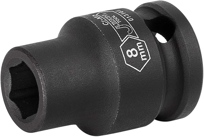 Jetech 3/8 Inch Drive 8mm Standard Impact Socket, Made with Chrome Molybdenum Alloy Steel, Heat Treated, 6-Point Design, Metric