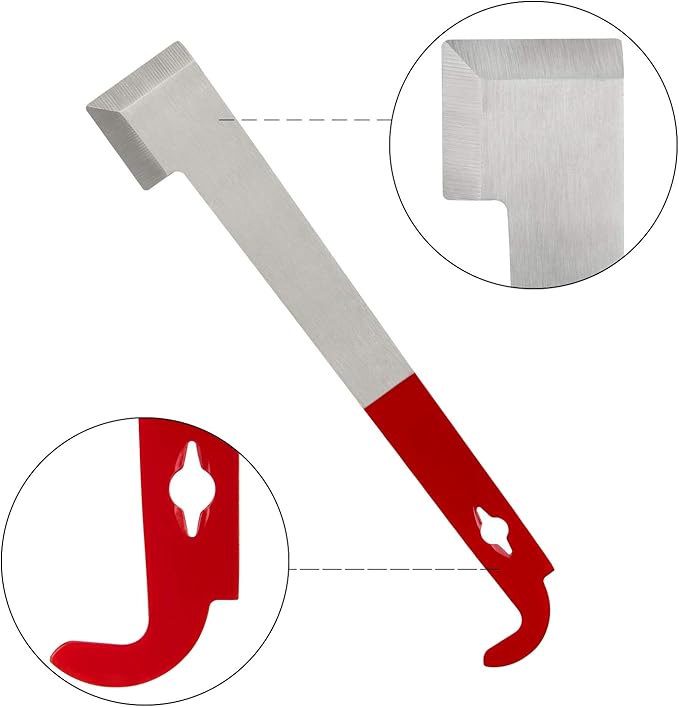Blisstime Stainless Frame Lifter and Scraper J Hook Tool Hive Tool Hook Pry Bar Beekeeping Equipment (J Shaped: 11 inch)