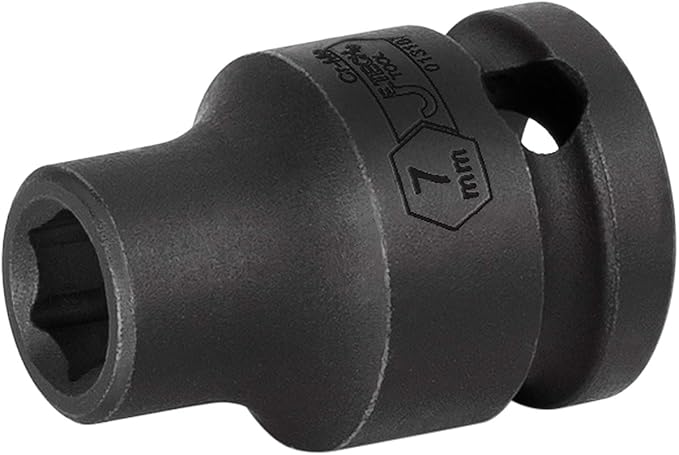 Jetech 3/8 Inch Drive 7mm Standard Impact Socket, Made with Chrome Molybdenum Alloy Steel, Heat Treated, 6-Point Design, Metric