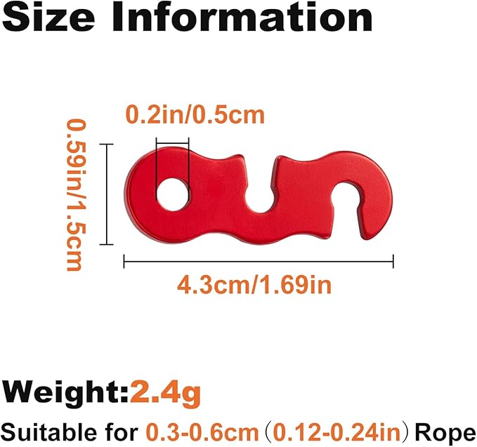 SATINIOR Guyline Tensioner Aluminum Alloy Tent Cord Paracord Tensioner Guy Line Rope Adjusters Cord Tighteners for Outdoor Tent Camping Hiking Accessories